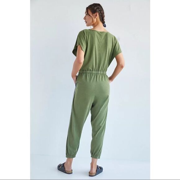 NEW Daily Practice by Anthropologie Olive Green Jogger Track Jumpsuit X-Small - Picture 2 of 3